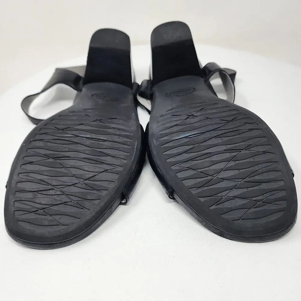 ABEO B.I.O. System Ruby Sandal 11 Narrow Black Leather Block Heel Comfort Shoes